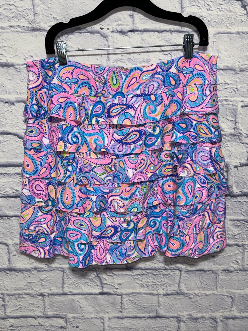 Lulu b Pastel Paisley Print Cha Cha Ruffle Skort